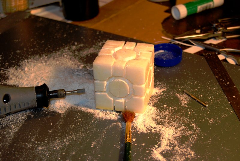 Weighted Companion Cube, Wax Shape Starting